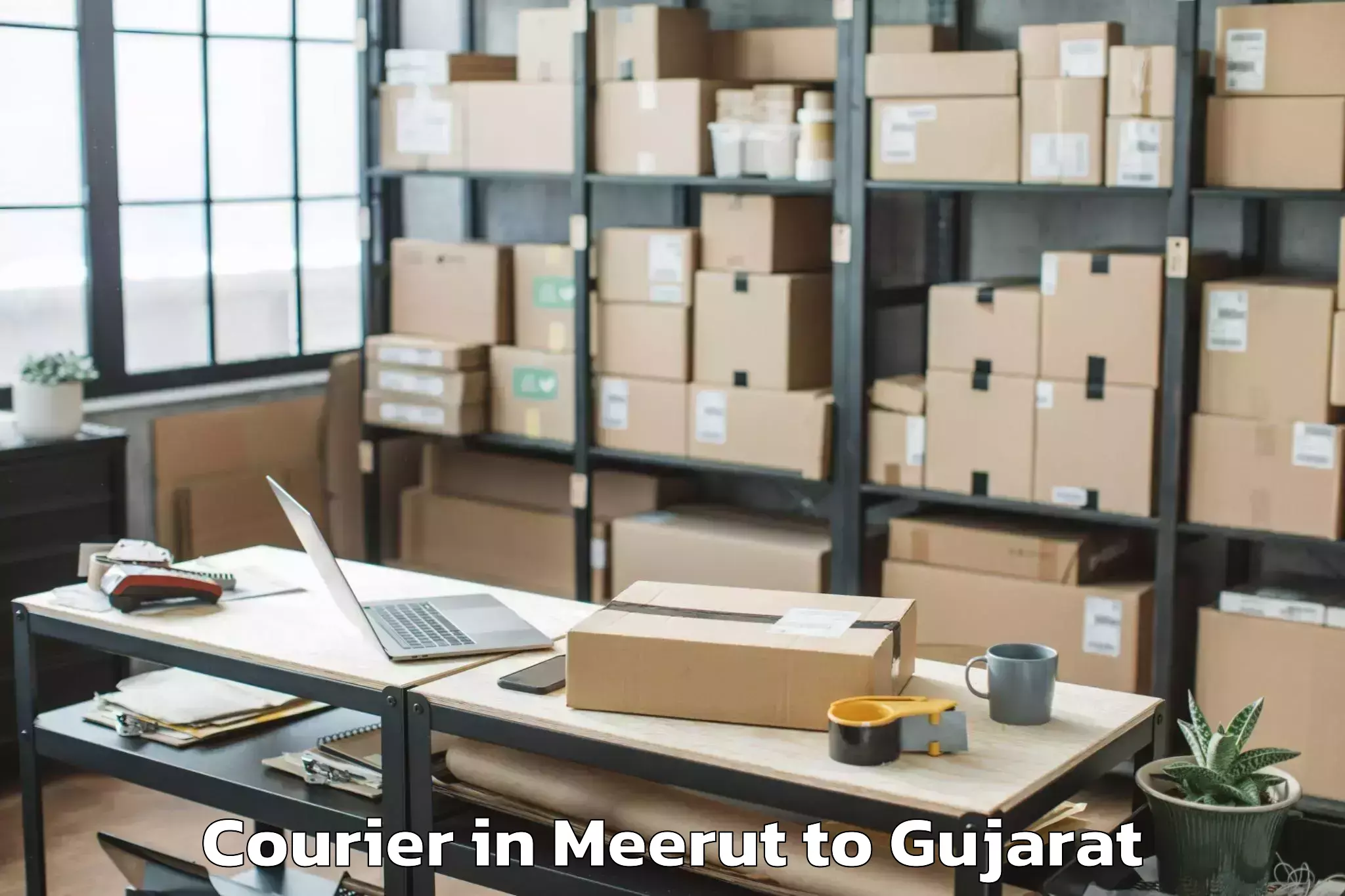 Leading Meerut to Vadgam Courier Provider